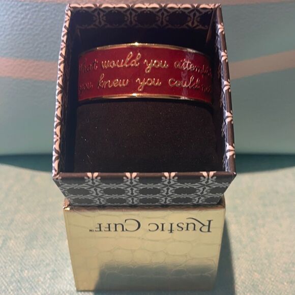 INSPIRATIONAL RUSTIC Cuff! Red n Gold! - Picture 1 of 10
